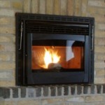 Inbouw: inbouwhaard op pellets: Extraflame Comfort Mini, D45 cm