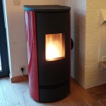 Pelletkachels: pelletkachel Piazzetta P920T rosso lava 8.6kW