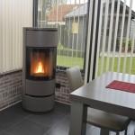 Pelletkachels: pelletkachel Piazzetta P943M terra cotta 12kW, A+ in veranda