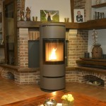 Pelletkachels: pelletkachel Piazzetta P943M terra cotta 12kW, A+ tvv inbouw op hout