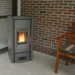 Pelletkachels: pelletkachel in veranda: Piazzetta P958D keramiek terra cotta, 8.6 kW