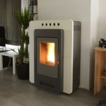 Pelletkachels: pelletkachel P937 bianco antico/ardesia, 11 kW