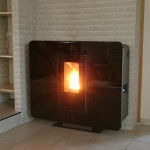 Pelletkachels: pelletkachel Thermorossi Slimquadro11, zwart glas, 11kW, A+